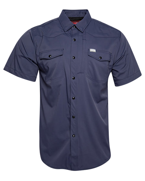 OUTDOORSMAN PERFORMANCE SHORT SLEEVE NAVY BUTTON UP - MENS